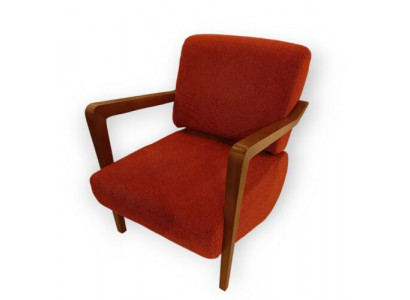 Modernt roude gepolsterten Fotell Wunnzëmmer Eenzelstull Designer Sëtzmöbel