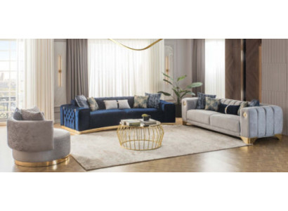 Modern gepolstert Canapé-Suite Designer Textil-Miwwelen 4-Sëtz Dreisëtz.