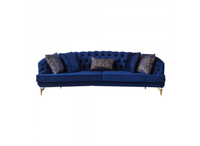 Blo Lëtzebuerger Stuff Chesterfield Sofagarnitur Luxus Polstersofa 4x Sëtzer