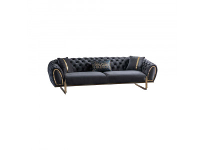 Chesterfield Schwaarz Gepolstert Sofa Set Modern Sofae Luxus Couch Nei