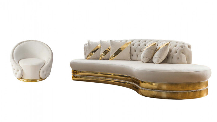 Stilvoll Chesterfield Canapé Designer Stuff Set 3-Sëtzer