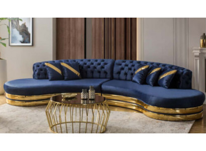 Blo hallefkreestfërmegt Chesterfield Sofa Designer Wëssen Armstull 2tlg Set Neit