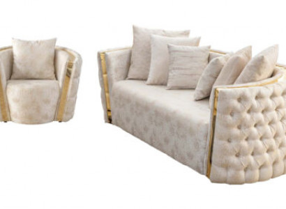 Beige Wunnzëmmer Chesterfield Zweetsëtzer Luxuriéise Sëtz Fauteuil