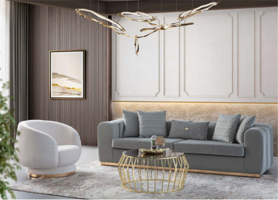 Design Luxus Fauteuil Canapé Sëtz Fernseh Lounge Chaiselongue Stoff