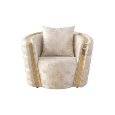 Wäiss Chesterfield Fauteuils Luxuriéis 2x Ronn Gepolstert Einsëtzer 1-Sëtzer