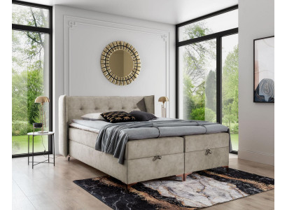 Einrichtung Schlofkummer Polsterbett Luxus Boxspringbett Duebel Design Miwwelen
