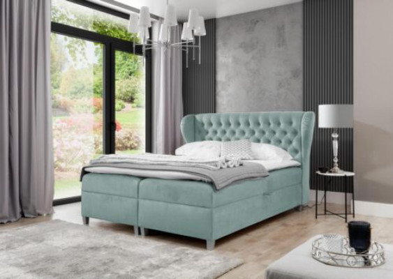 Schlofzëmmer Modern Bett Chesterfield Ariichtung Polsterbett Holz Design Miwwelen