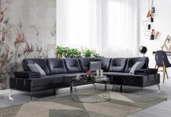 Grouss Polstersofa Designer Edelstol Ecksofa Modern Wunnzëmmer Miwwelen