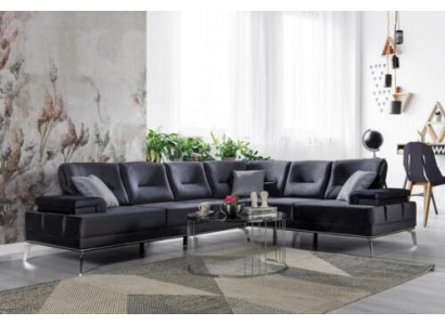Grouss Polstersofa Designer Edelstol Ecksofa Modern Wunnzëmmer Miwwelen