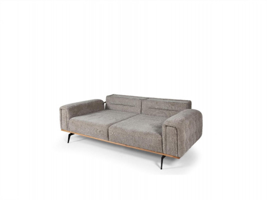 Modern Gri Couch Garnitur 2x Dräisëtzer Luxus Polster Sofas 2tlg
