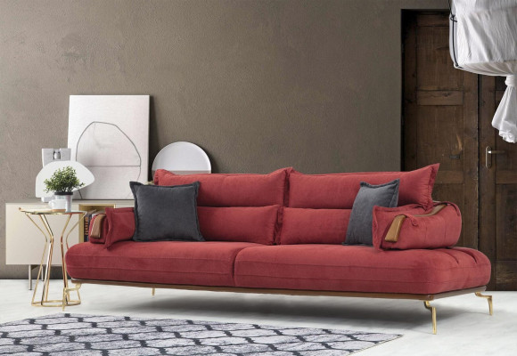 Designer Canapé-Set 3+3+1+1 Sëtz Perfekt Wunnzëmmer Set vun 4tlg nei