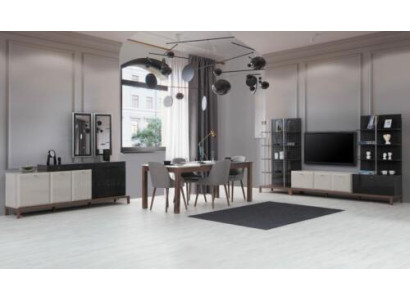 Modern Iesszëmmer-Sëtzmöbel, Designer-Iessdësch, 6x Still, Buffetschaf, Lowboard