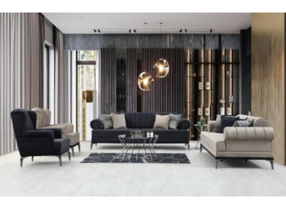 Perfekt Sofagarnitur 3+3+1+1 Sëtz Designer Stuff Set vu 4tlg nei