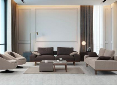 Wunnzëmmer Komplett Sofa Garnitur Dräisëtzer Fotell LuxusCoffeestafel 5-Deel.