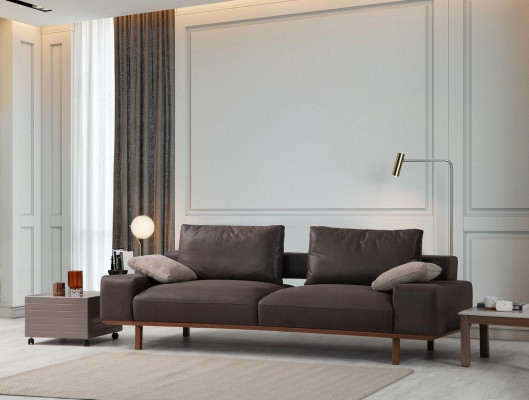 Wunnzëmmer Komplett Sofa Garnitur Dräisëtzer Fotell LuxusCoffeestafel 5-Deel.