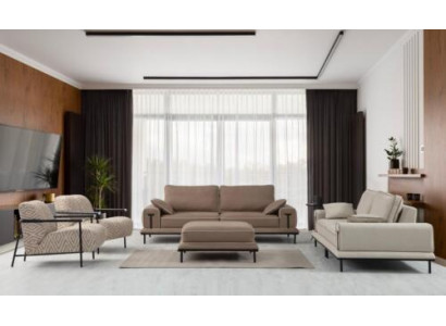 Stilvoll Wunnzëmmer Garnitur Designer Polstersofas Einsëtzer Hocker