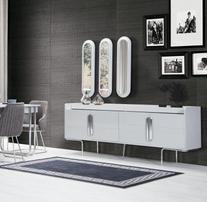 Perfekte Iesszëmmer Set aus Iessdësch 4x Still Anrichte TV Lowboard 7 Stéck