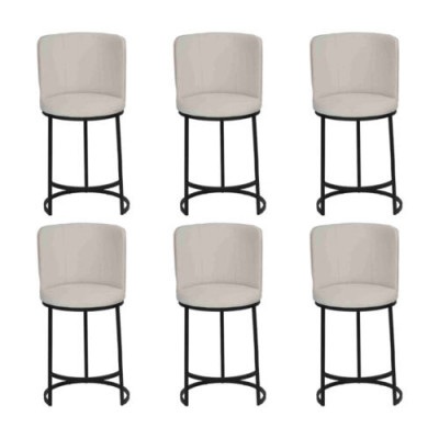 Barhocker 6x Barstuhl stilvoll Barmöbel Sëtzschemel Design Stolféiss nei