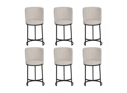 Barhocker 6x Barstuhl stilvoll Barmöbel Sëtzschemel Design Stolféiss nei