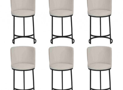 Barhocker 6x Barstuhl stilvoll Barmöbel Sëtzschemel Design Stolféiss nei
