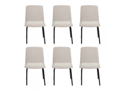 Garnitur Metall Lehn Polster Wäiss Stull Esszëmmer Textil Set 6x Sesselen Stull