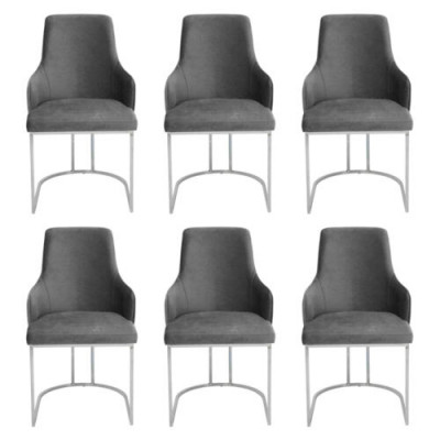 Modern Gro 6x Stull Metall Iesszëmmerstull Designer Miwwelen Luxus Still