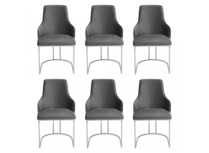 Modern Gro 6x Stull Metall Iesszëmmerstull Designer Miwwelen Luxus Still