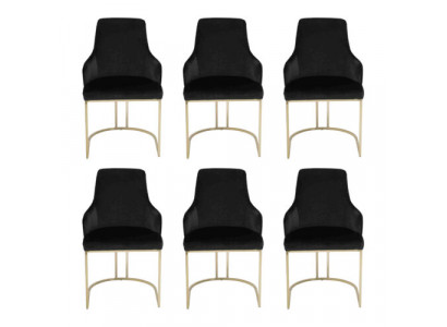 Luxus 6x Still Schwaarz Iesszëmmerstull Designer Miwwelen Modern Still Nei