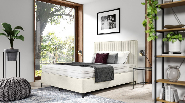 Designer Bett Duebelbett Luxus Schlofzëmmer Gepolstert Bett 160x200cm Moderne Stil