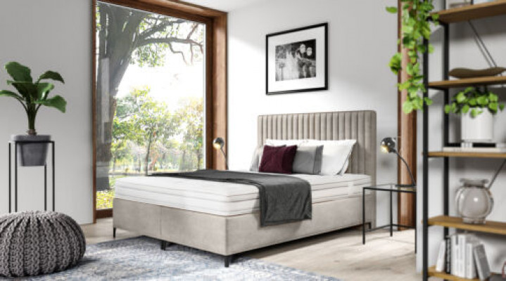 Duebelbett Designer Schlofzëmmer Luxus Boxspringbett Modern Stil Ariichtung