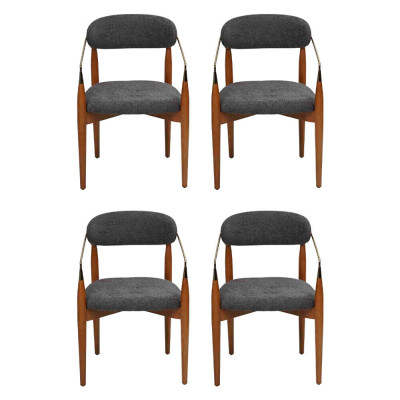Moderne Iesszëmmerstull 4x Still mat Armleef Polster Ariichtung Luxus Miwwel