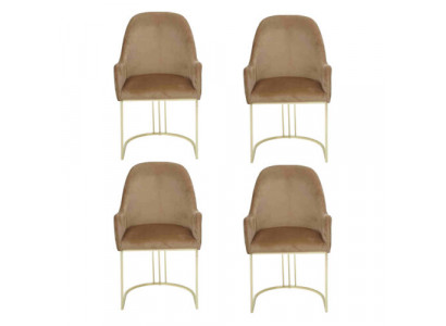 Grupp Set 4x Fauteuil Stull Design Stoff Polster Still Iesszëmmer Textil