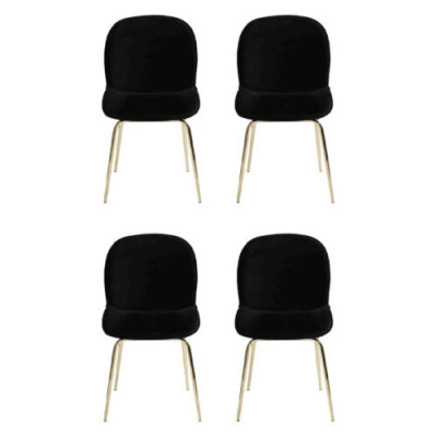 Garnitur Grupp Schwaarz Still 4x Stull Set Textil Polster Sëtz Edelstahl