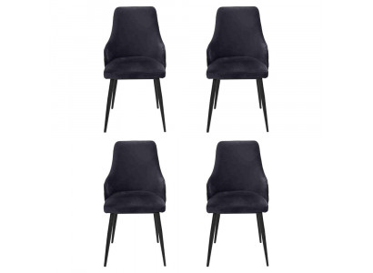 Modern schwaarze Designer 4x Still Luxus Iesszëmmer Einsitzer Ariichtung