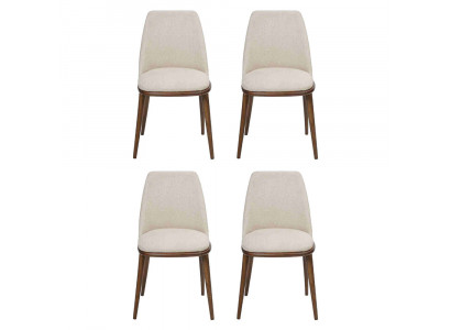 Wäiss Stillset Designer 4x Kichenstillen Luxus Sëtzmiwwelen Holzgestell