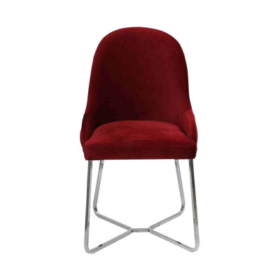 Roude Kichestull Designer Iessstull Luxuséisegen Edelstahl Stull mat Lehnen