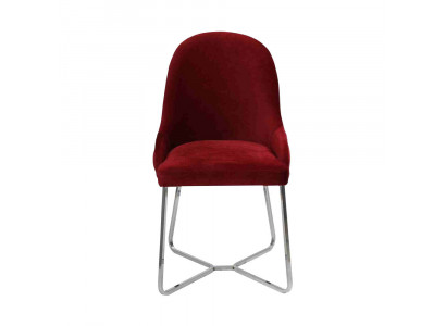 Roude Kichestull Designer Iessstull Luxuséisegen Edelstahl Stull mat Lehnen