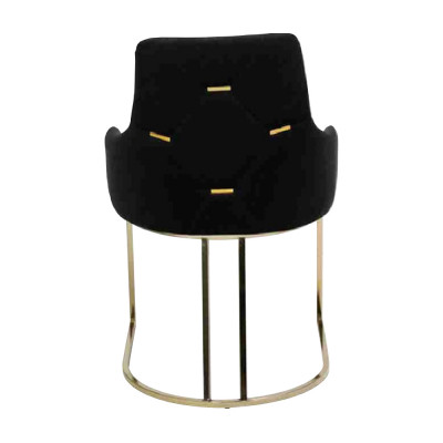 Schwaarz Edelstahl Still 2x Iesszëmmerstill Luxus Sëtz Miwwel 2er-Set