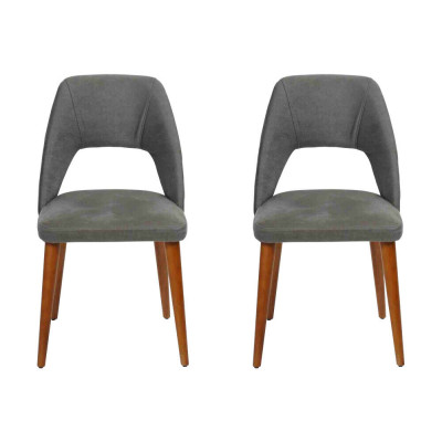 Exklusiv Gro-Brong Iesszëmmerstill Luxuséis Holzstill Gepolstert Miwwelen