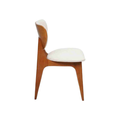 Wäissen Iesszëmmerstull Designer Holzzstull Luxus Einsëtzer mat Armleef.