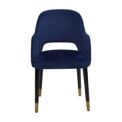 Bloë Polstersëtz Iesszëmmerstull Modern Kichenmiwwelen Designer Holzgestell
