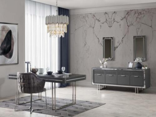 Moderne komplett Iessdësch 2tlg Anrichte Iesszëmmerdësch Holz Gro