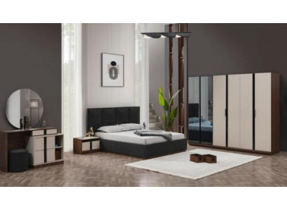 Komplett Duebelbett Bett Nuetsdëscher Schaf Beige 6-Stéck Schlofzëmmer