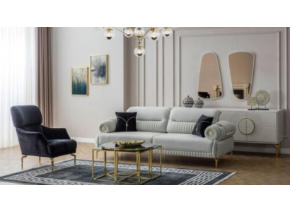 Grupp Canapéen Drésëtz Härenhäerz Canapé Gepolstert Canapé Stoffsanapé Blo 2-Deels