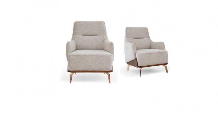 Zëtzergarnitur Dräisëtzer Fauteuil Sofa Polstersofa Stoffsëff Beige 3tlg