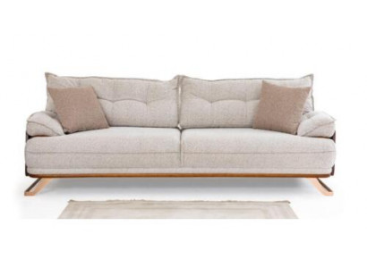 Dräisëtzer Canapé 3 Sëtzer Couch Polstersofa Stoffssofa Beige Modern.