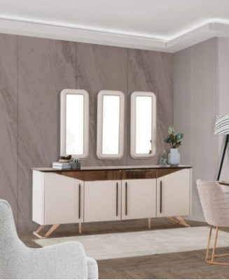 Buffet Anrichte Kommode Schaf Beige Holz Holzschaf Iesszëmmer