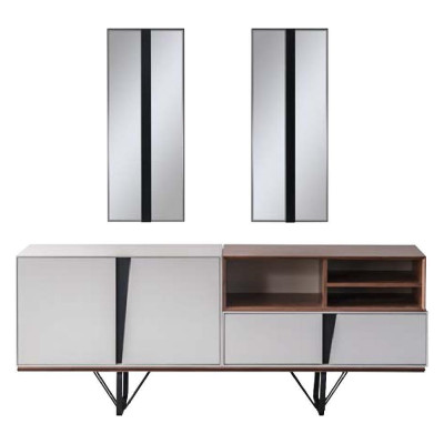 Luxus Anrichte Sideboard Schaf Kommode Holzschaf Holz Wäiss