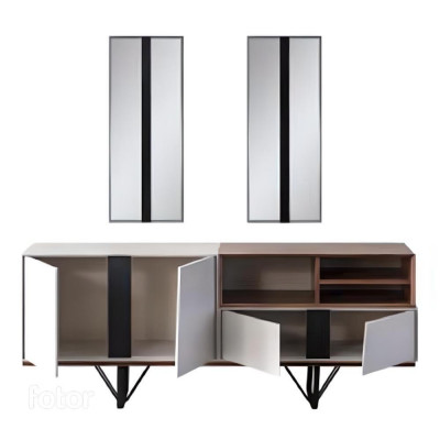 Luxus Anrichte Sideboard Schaf Kommode Holzschaf Holz Wäiss