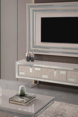 Sideboard TV Ständer RTV Lowboard Wunnwand Holz Wäiss Miwwele Wunnzëmmer